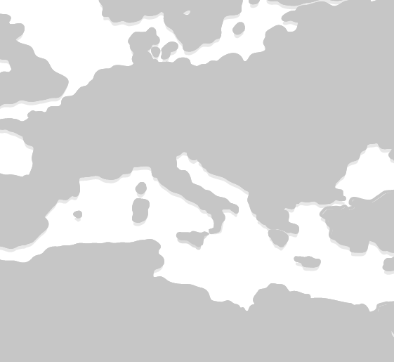 Map of Italy showing Pesaro