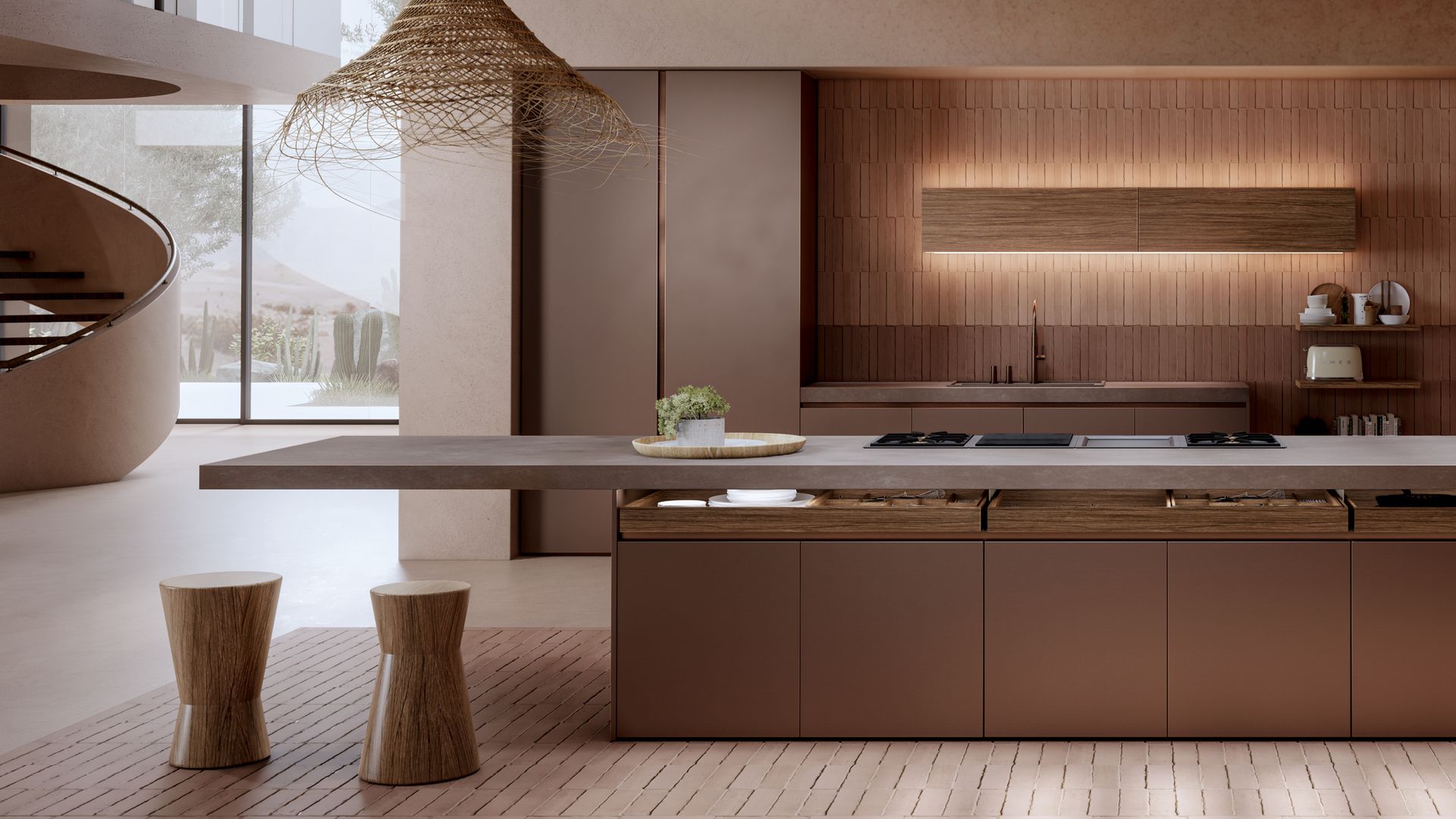 Modern designer kitchen with island